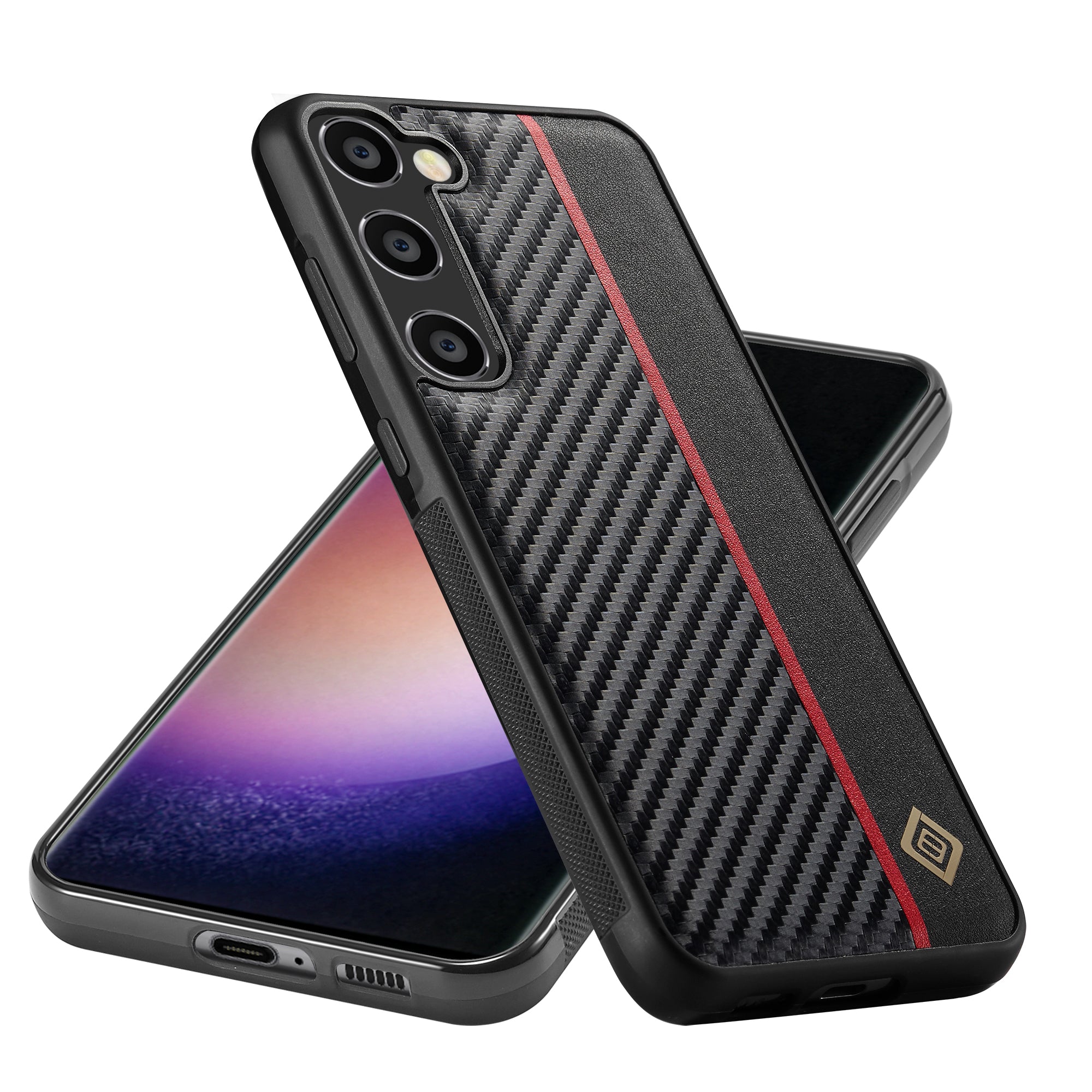 LC.IMEEKE Til Samsung Galaxy S23 FE Carbon Fiber Texture Cover Telefon PU Læder+TPU+EVA Stødsikker etui LC.IMEEKE Til Samsung Galaxy S23 FE Carbon Fiber Texture Cover Telefon PU Læder+TPU+EVA Stødsikker etui